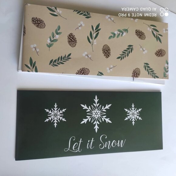 Christmas-Themed Gift Box Set Of 4 Let It Snow Joy & Noel Designs Festive Holi - Picture 4 of 10